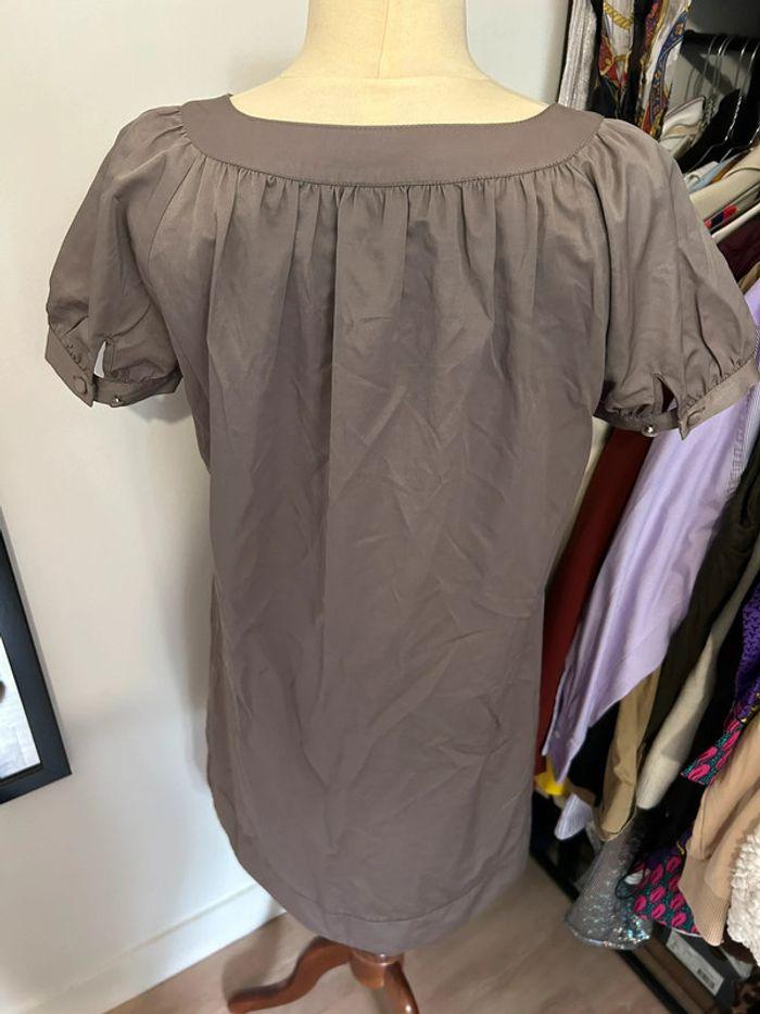 Robe manches courtes femme couleur taupe - photo numéro 4