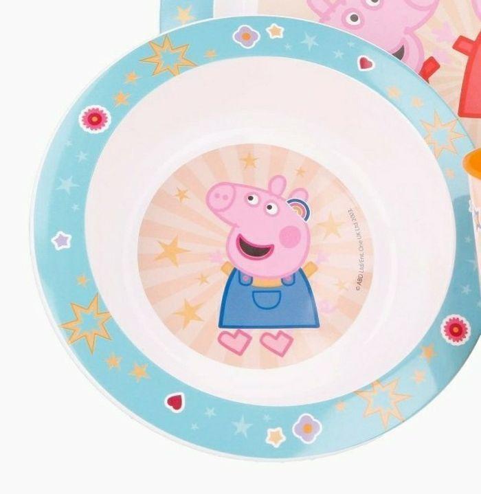 SET DE 3 PIECES PEPPA PIG 1 assiette 1 bol 1 verre NEUF - photo numéro 3