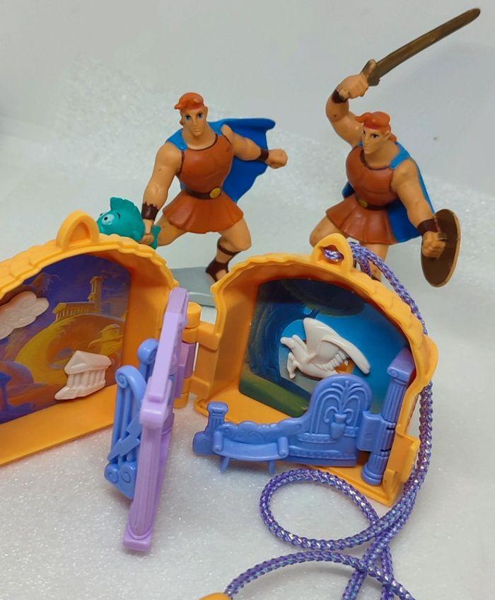 🏺Playset médaillon locket disney hercule man myth palais vintage Mattel once time mini polly - photo numéro 4