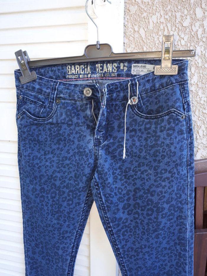 Pantalon jean imprimé léopard bleu Garcia Jeans raille 15A , 170 - photo numéro 11