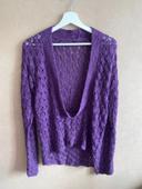 Hand knitted purple sweater