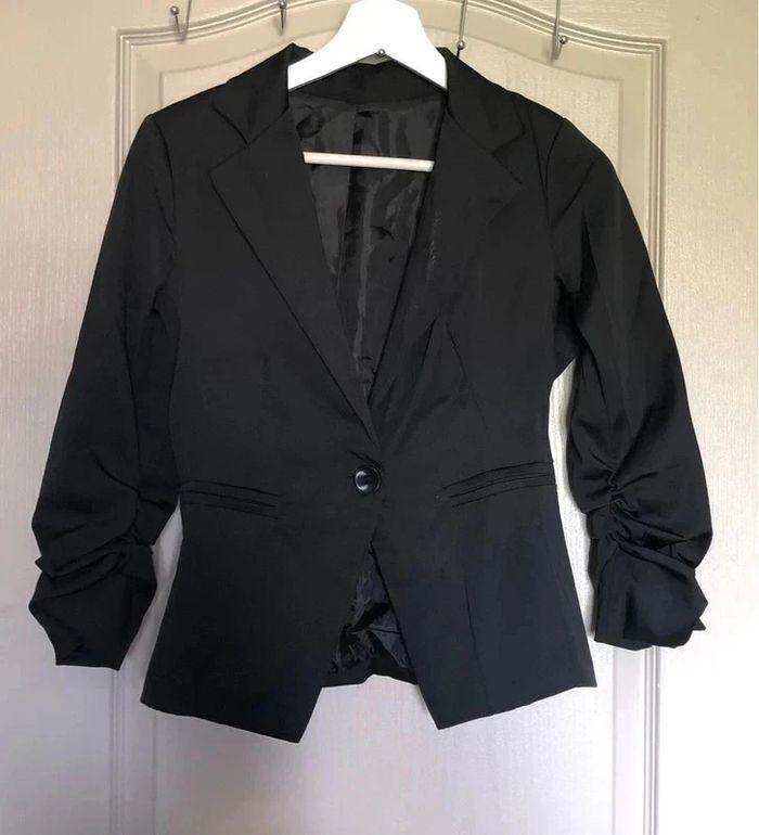 Veste Blazer noir manches 3/4 Femme Taille XS - 34 - photo numéro 1