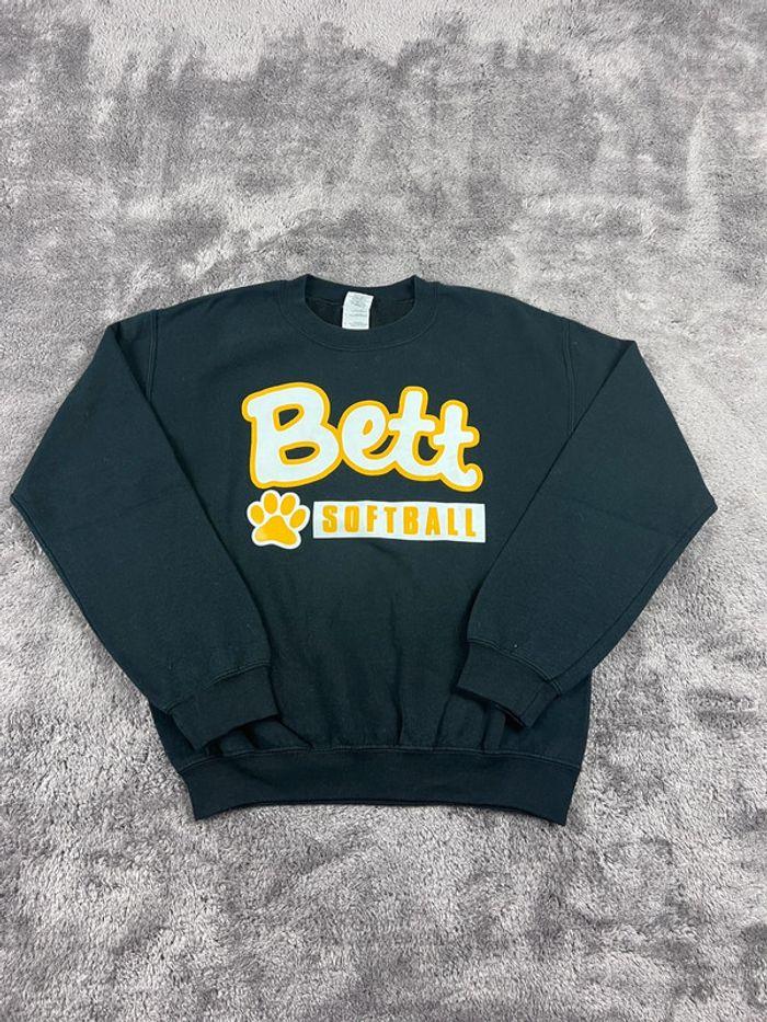 👕 Sweat à capuche Veste University Rare Vintage y2k 90s 2000s Bett Softball Noir Taille S 👕 - photo numéro 1