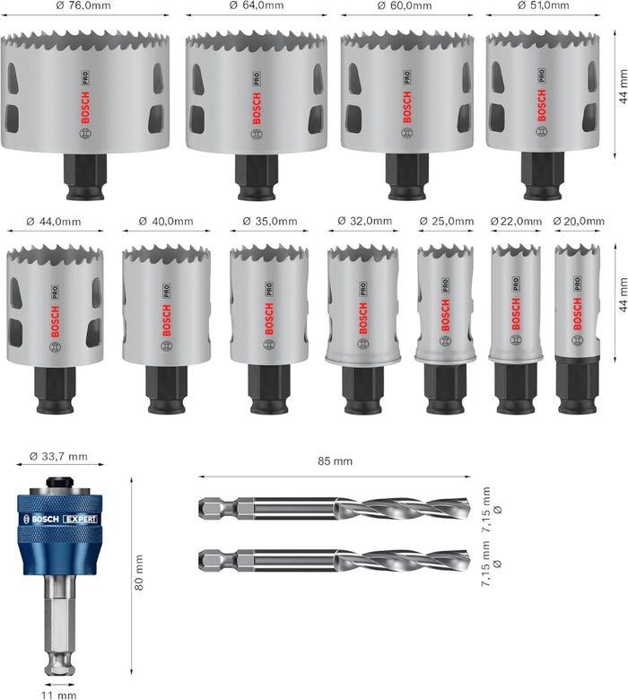 [Neuf] Bosch 14x Coffret de scies trépans PRO Multi Material Power Change Plus - Boîte transparente - photo numéro 6