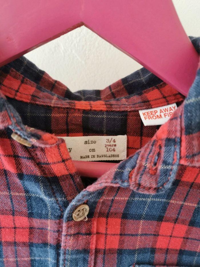 Chemise rouge carreaux Zara 4 ans - photo numéro 3