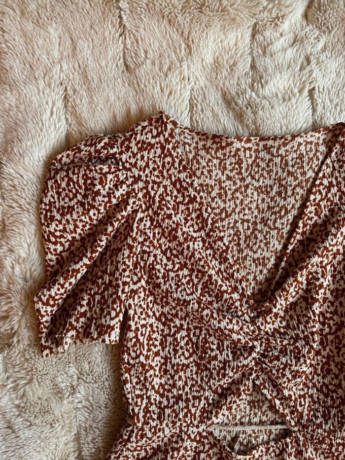 Combishort imprimé blanc et marron Bershka taille 34. - photo numéro 5