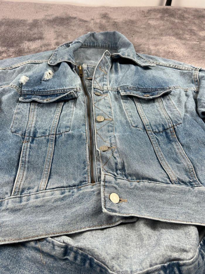 👕 Veste en Jeans vintage y2k Bleu Clair Taille L 👕 - photo numéro 10