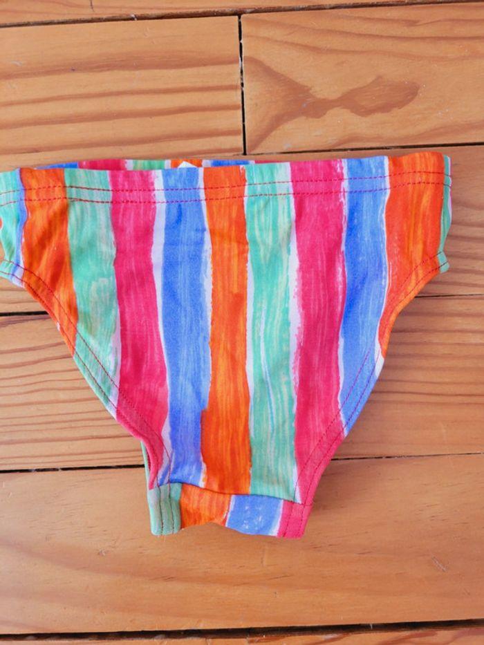 Bas de maillot culotte slip de bain enfant Décathlon taille 2 ans 86 multicolore éléphant elmer - photo numéro 2