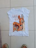 Tshirt blanc fille Bambi Disney 12 ans