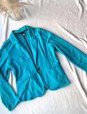 blazer veste de tailleur turquoise