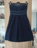 Robe bustier bleu marine et petit poids blanc Cache cache - Taille S 36