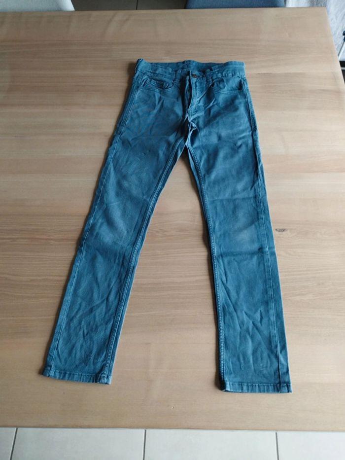 Pantalon bleu skinny Kiabi 10 ans - photo numéro 1