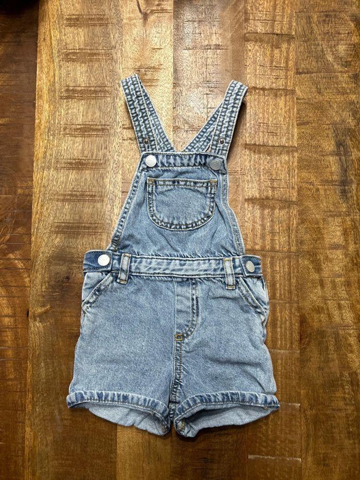 Salopette short en jean Mango kids 18 mois - photo numéro 1