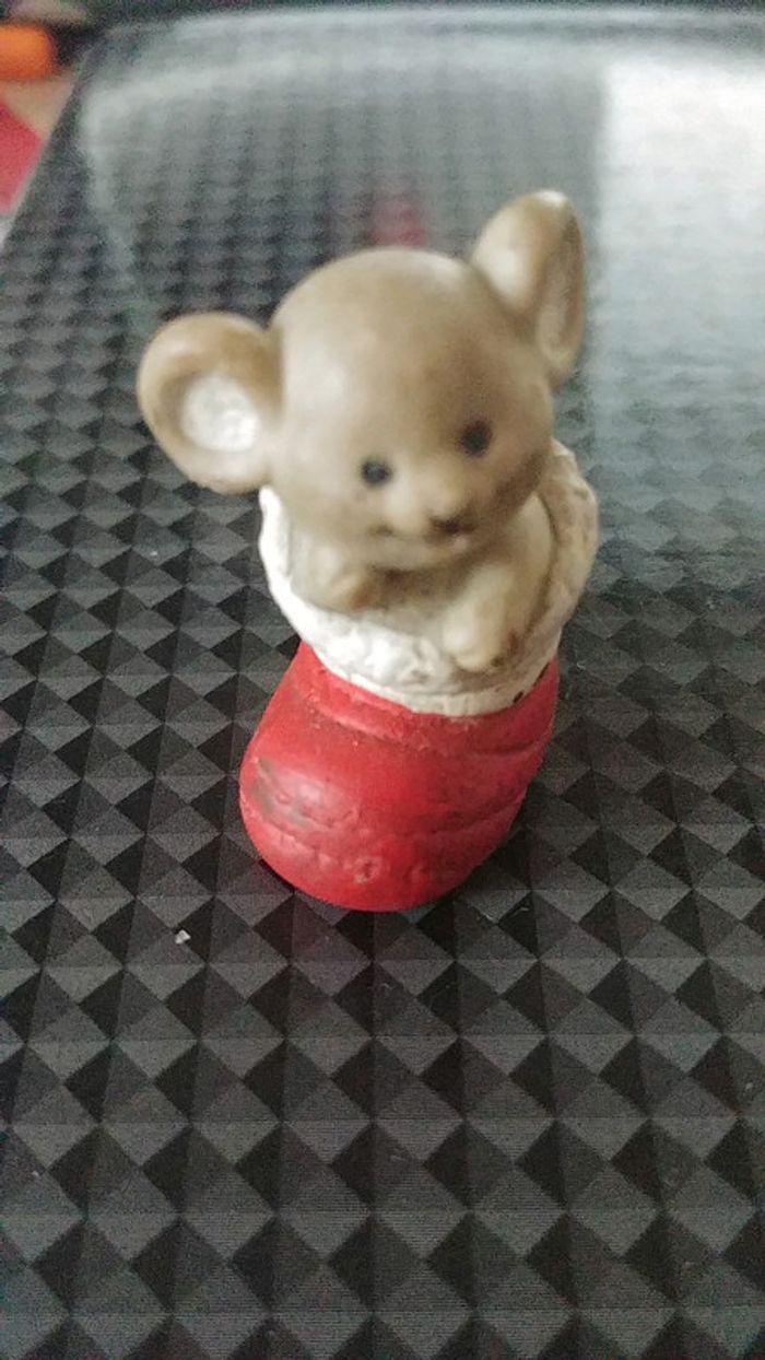 Ancienne Gomme souris botte noel rare vintage Russ - photo numéro 3