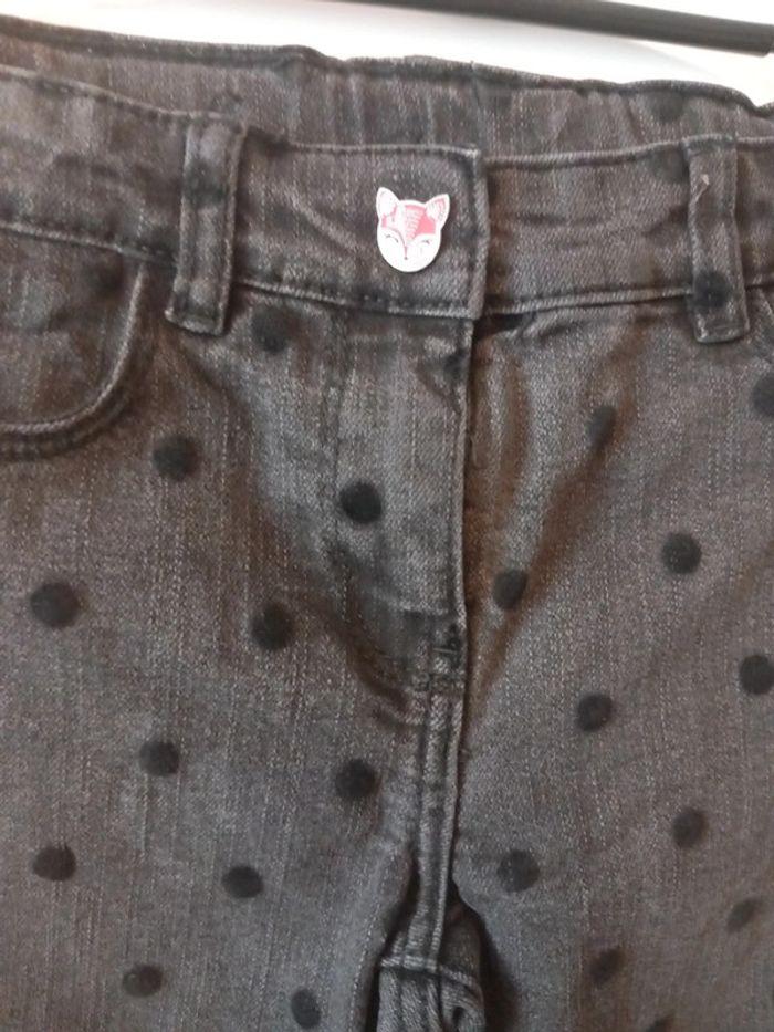 Pantalon jean noir/gris pois velours DPAM 5ans - photo numéro 2