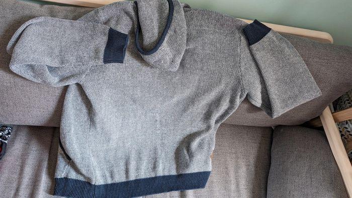 Pull zippé à capuche gris Bonobo Jeans taille XL - photo numéro 3