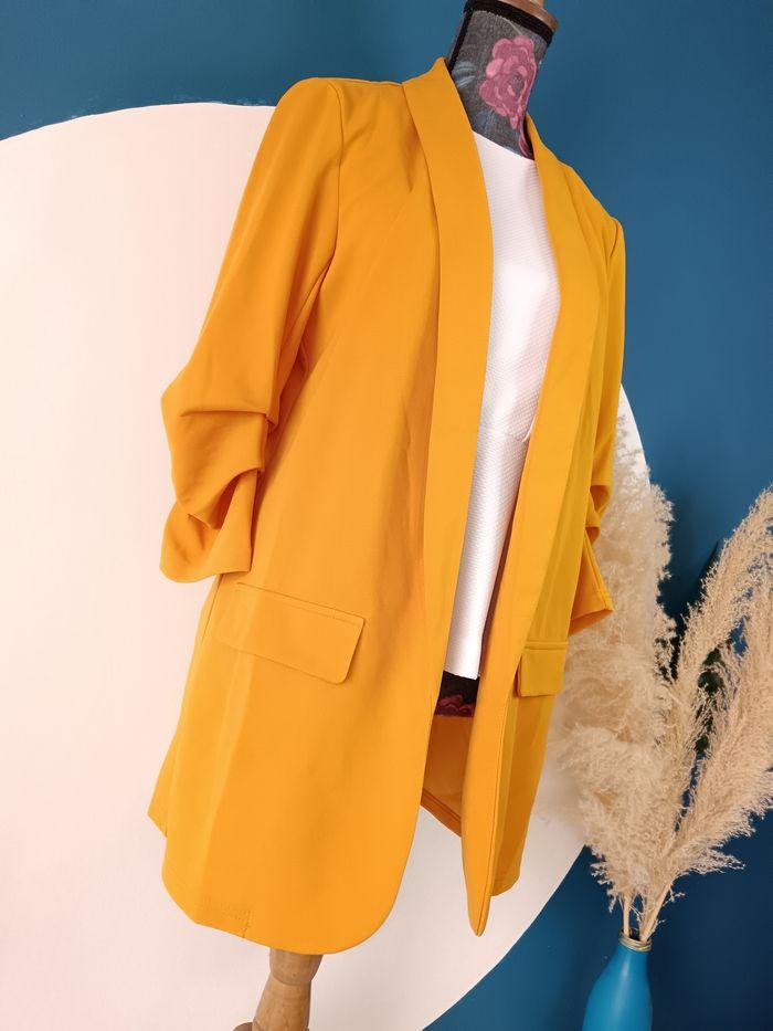 Blazer long, jaune moutarde, Shein, taille S/36 - photo numéro 7