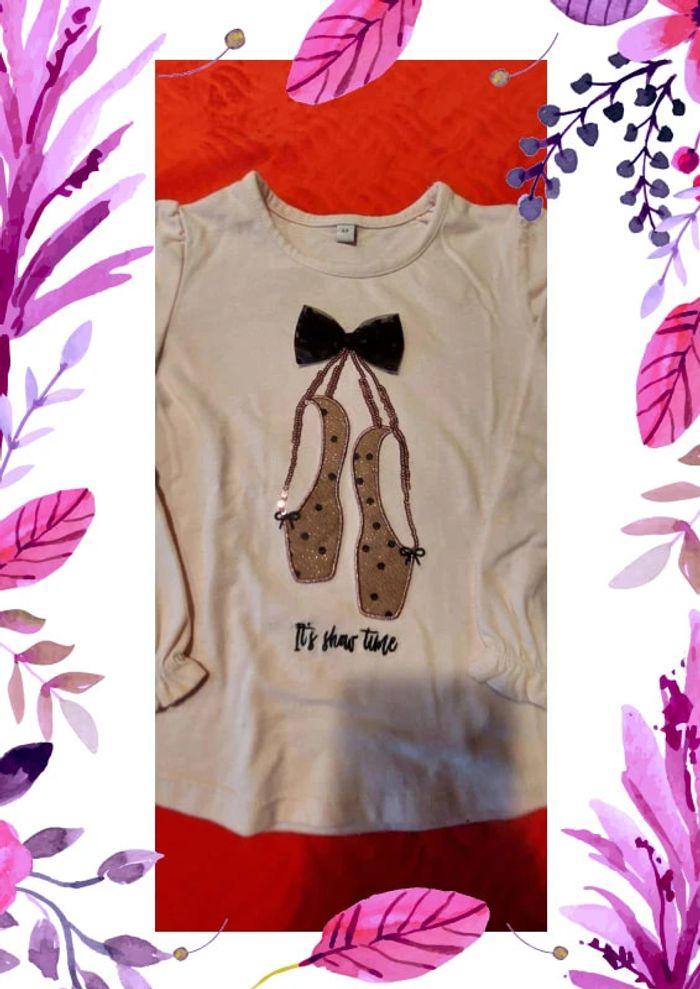 Tee-shirt fantaisie chassons danse fille 4 ans - photo numéro 3