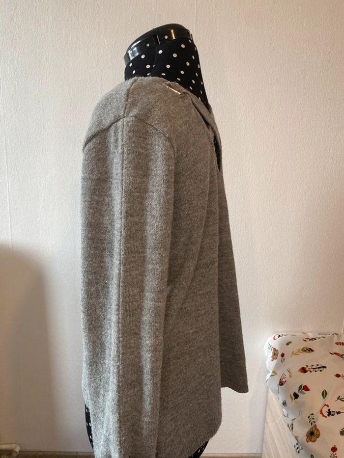 Pull col V avec noeud gris Bréal taille L/ 40 - photo numéro 7