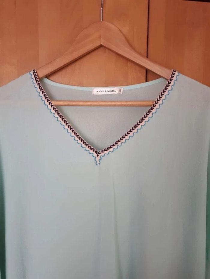 Blouse turquoise clair ample Samar Moda S/M - photo numéro 2