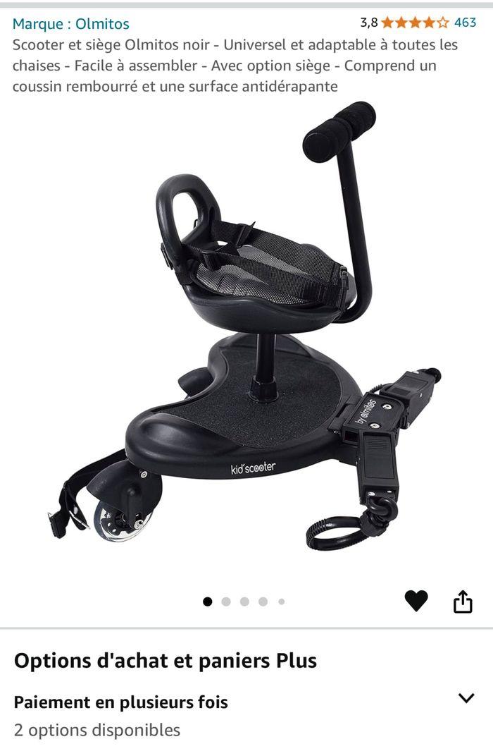 Scooter et siège Olmitos noir - Universel et adaptable à toutes les chaises - Facile à assembler - Avec option siège - photo numéro 4