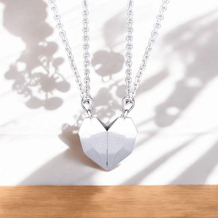 Collier coeur à partager en acier inoxydable, anti allergique