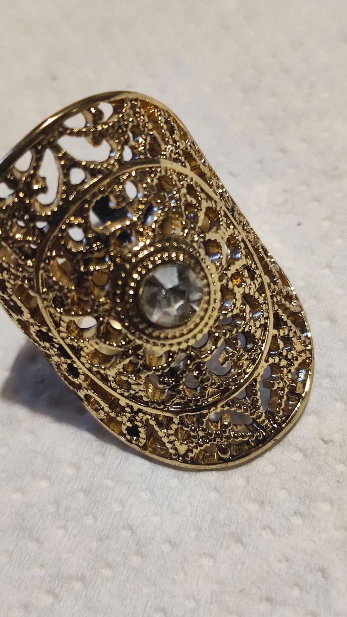 Très belle bague métal doré filigrane. Neuve - photo numéro 7