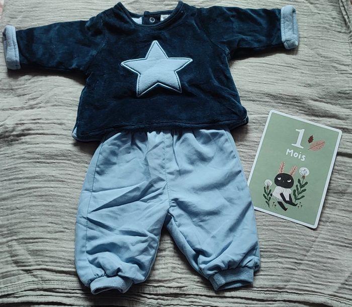 Ensemble haut et pantalon bébé garçon 1 mois - photo numéro 1