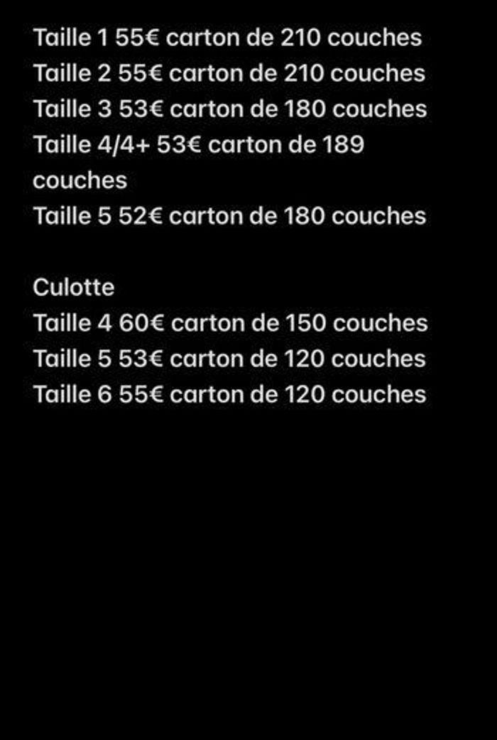 Couches toute taille