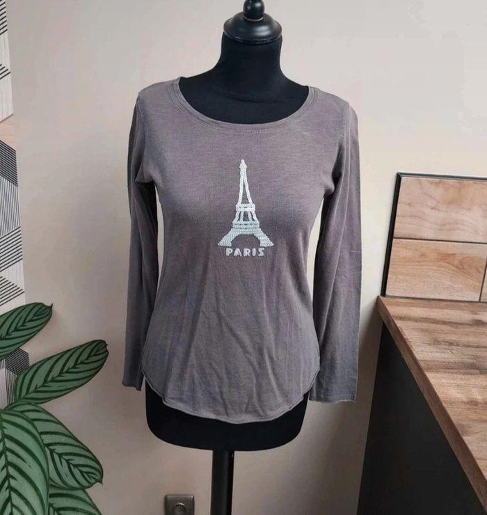 T shirt gris manches longues La fée Maraboutée - photo numéro 1