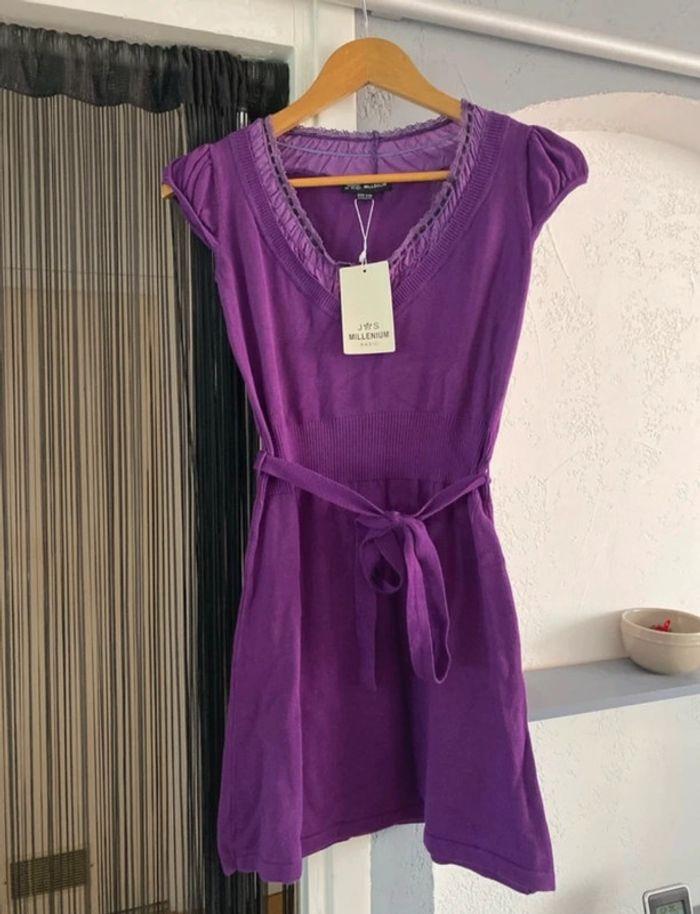 Superbe robe pull/tunique violette neuve S/M JS Millenium - photo numéro 1