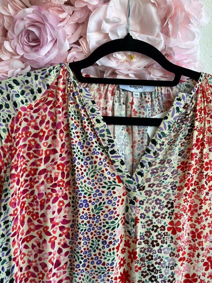 Blouse Suncoo Paris imprimé fleuri multicolore, taille 34 - photo numéro 2