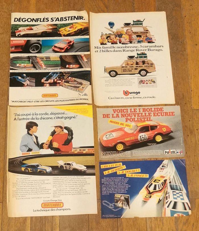 Lot anciennes publicités jouets voiture fin 70