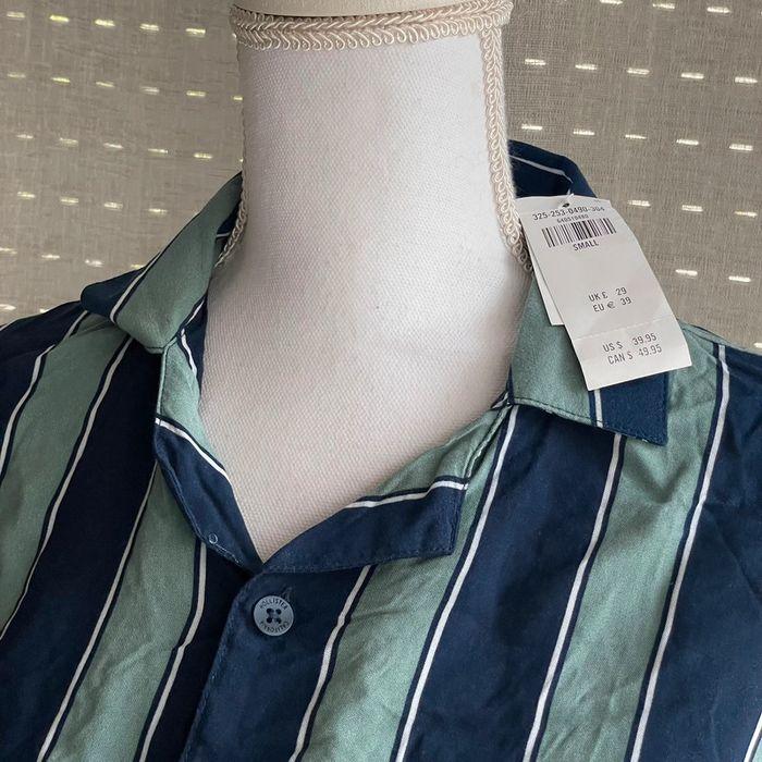 Chemise à rayure bleu et vert gomme neuve Hollister - photo numéro 2