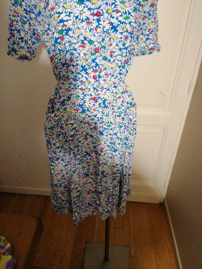 Robe fleurie à manches courtes vintage taille 40 - photo numéro 3