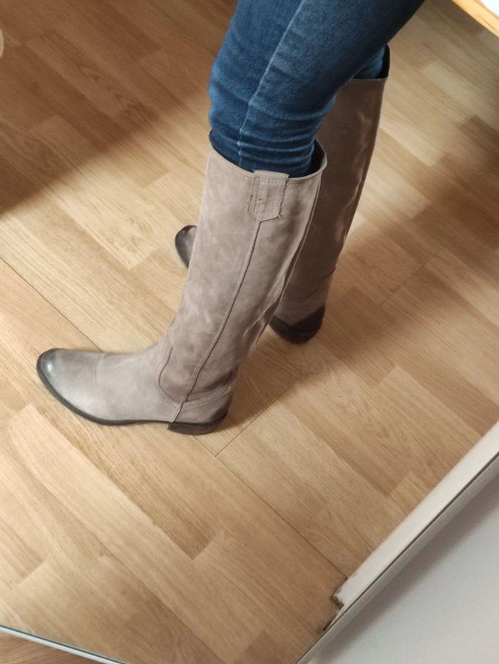 Bottes beige en daim Spiral taille 37 - photo numéro 1