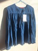 Blouse bleue indigo comptoir des cotonniers