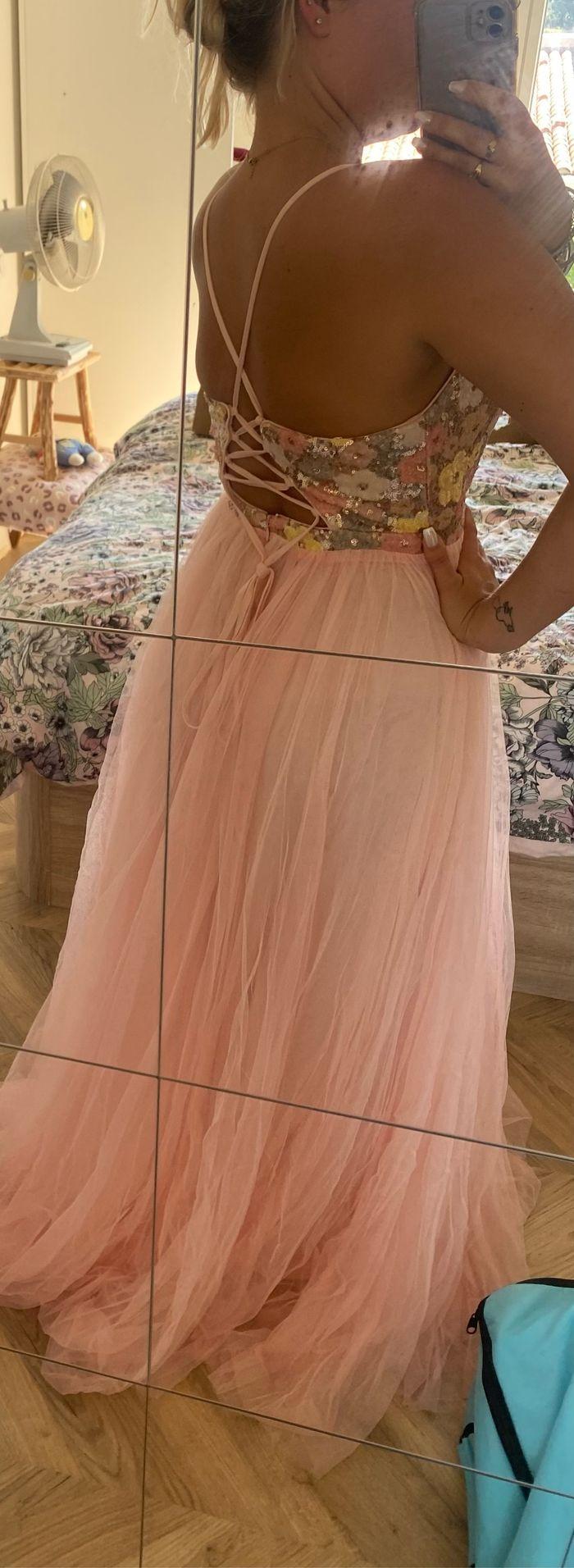 Robe rose poudrée pour mariage ou bal - photo numéro 2