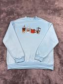 👕 Sweat Vintage café minimaliste boisson Bleu Taille XL 👕