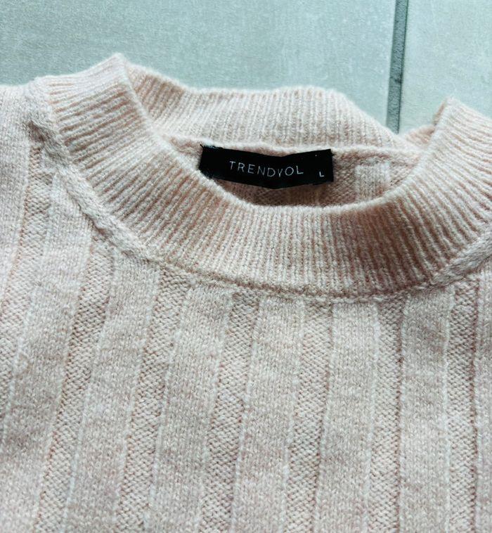 Magnifique pull femme côtelé rose pâle Trendyol neuf - photo numéro 2