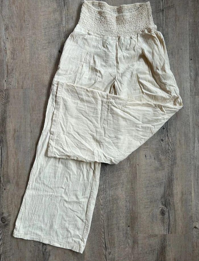 Pantalon large crème taille unique (36/38/40/42) 💖 - photo numéro 6