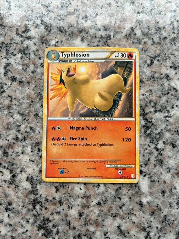 Carte anglaise Pokémon Typhlosion HG & SS, 2010, 32/123, rare, très bon état - photo numéro 1