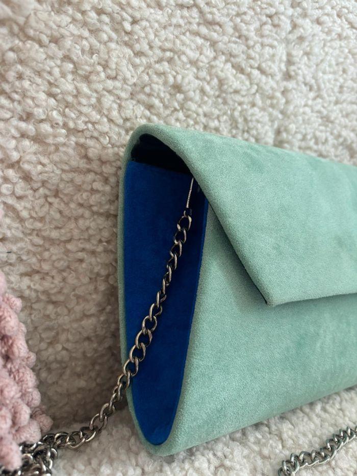 Pochette vert d’eau et bleu électrique - photo numéro 2