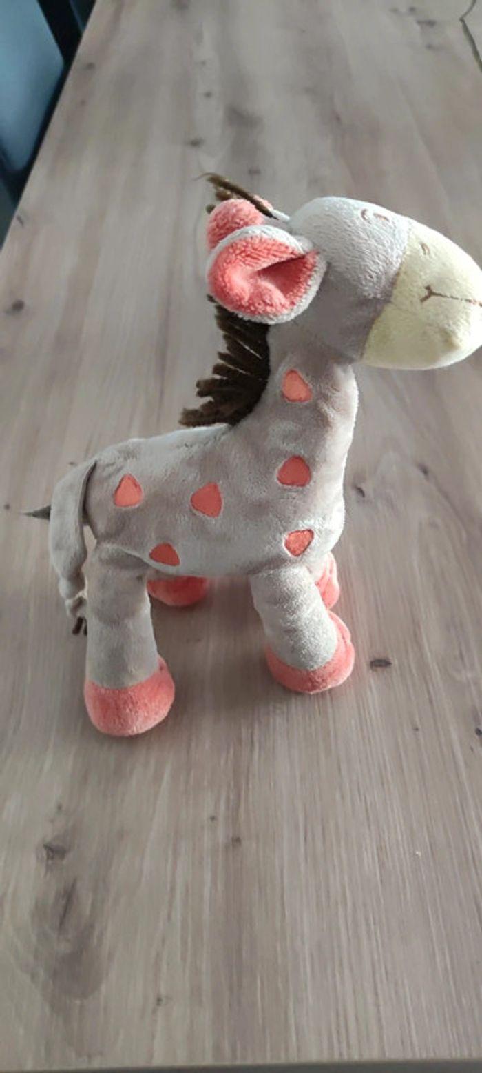 Doudou Girafe Nicotoy Beige et orange - photo numéro 5