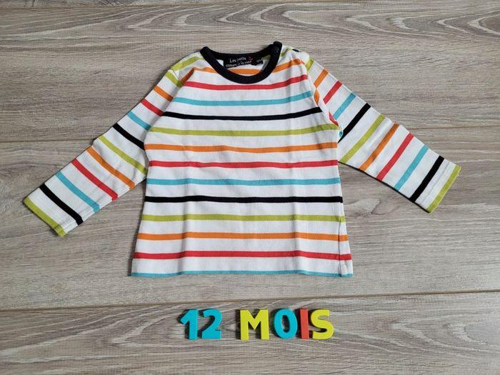 T-shirt mixte 12 mois Les petits cœurs à la mer - photo numéro 1