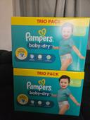 Lot de 2 paquets de couches Pampers Baby Dry Taille 6