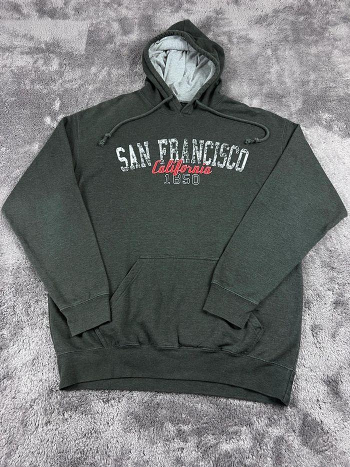 👕 Sweat à capuche University Rare Vintage y2k 90s San Francisco California 1850 Gris Taille XL 👕 - photo numéro 1