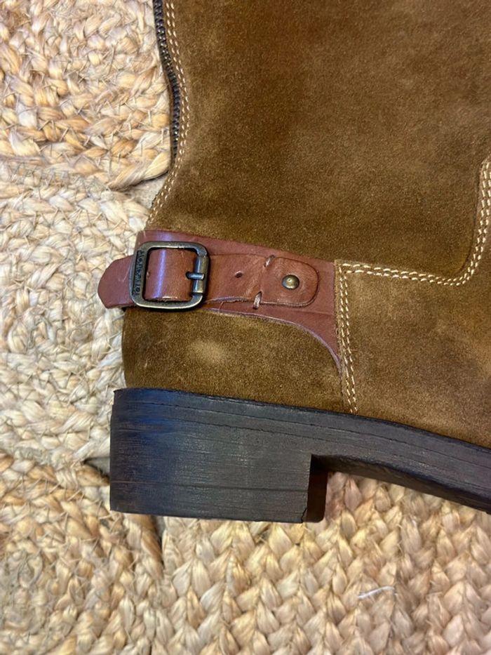 Bottes cavalières Napapijri en cuir daim marron neuves, taille 37 - photo numéro 4