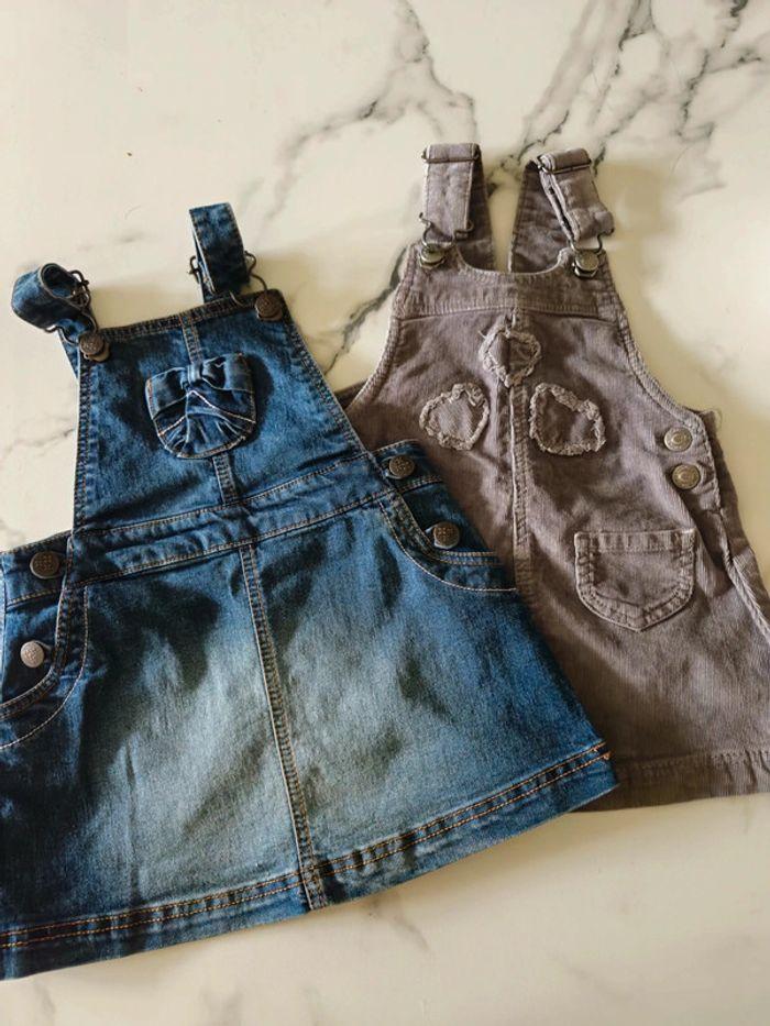 Lot X2 robes en jeans pour fille taille 18 mois - photo numéro 1