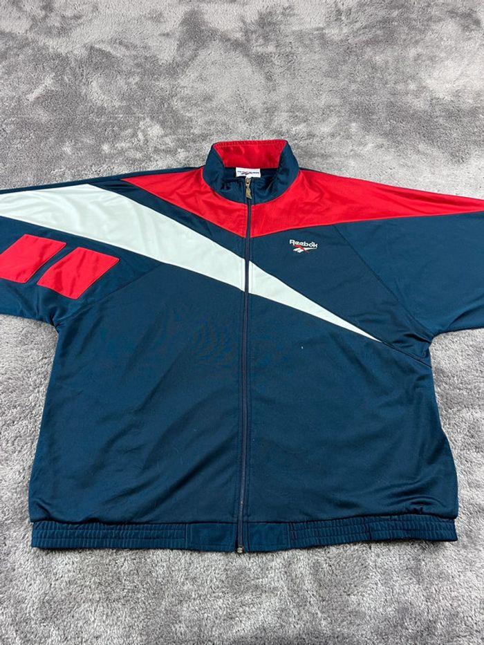 👕 Veste de Sport Reebok Rare Vintage 90’s UEFA Champion League 1992 Bleu Marine Taille L 👕 - photo numéro 7